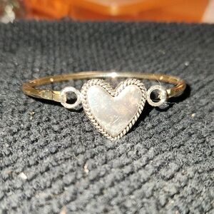 Gold and Silver Heart Charm Bracelet